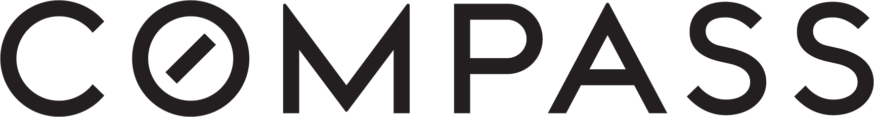 Compass logo, horizontal, black